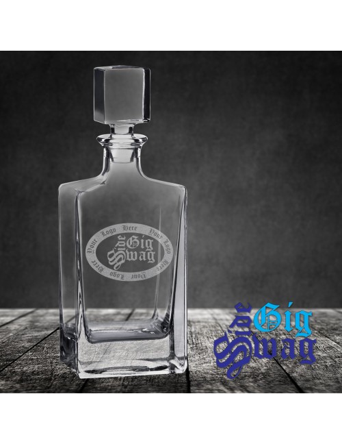 810ml Rectangle Glass Decanter + Four DG351S 8 oz. Glasses