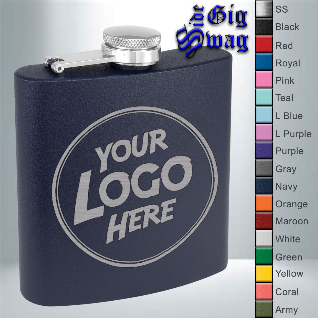 Hip Flask, 6 oz - Laser Engraved