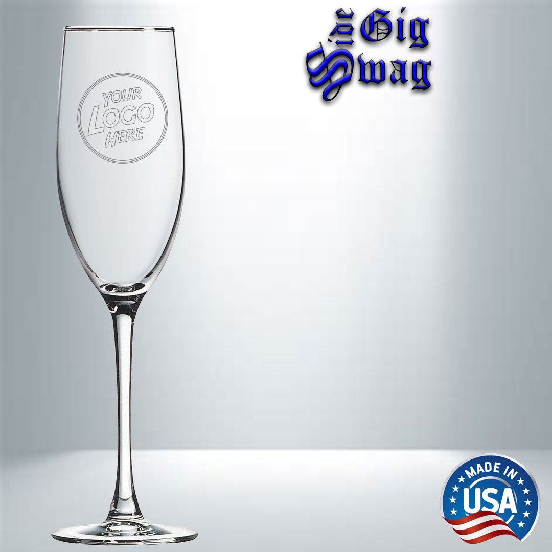 Champagne Flute, 8 oz - Laser Engraved