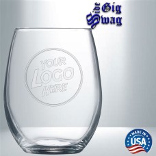 Stemless Wine Glass, 9 oz - Laser Engraved