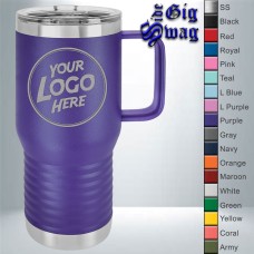 Traveler Coffee Mug, 20 oz with handle - Laser Engraved