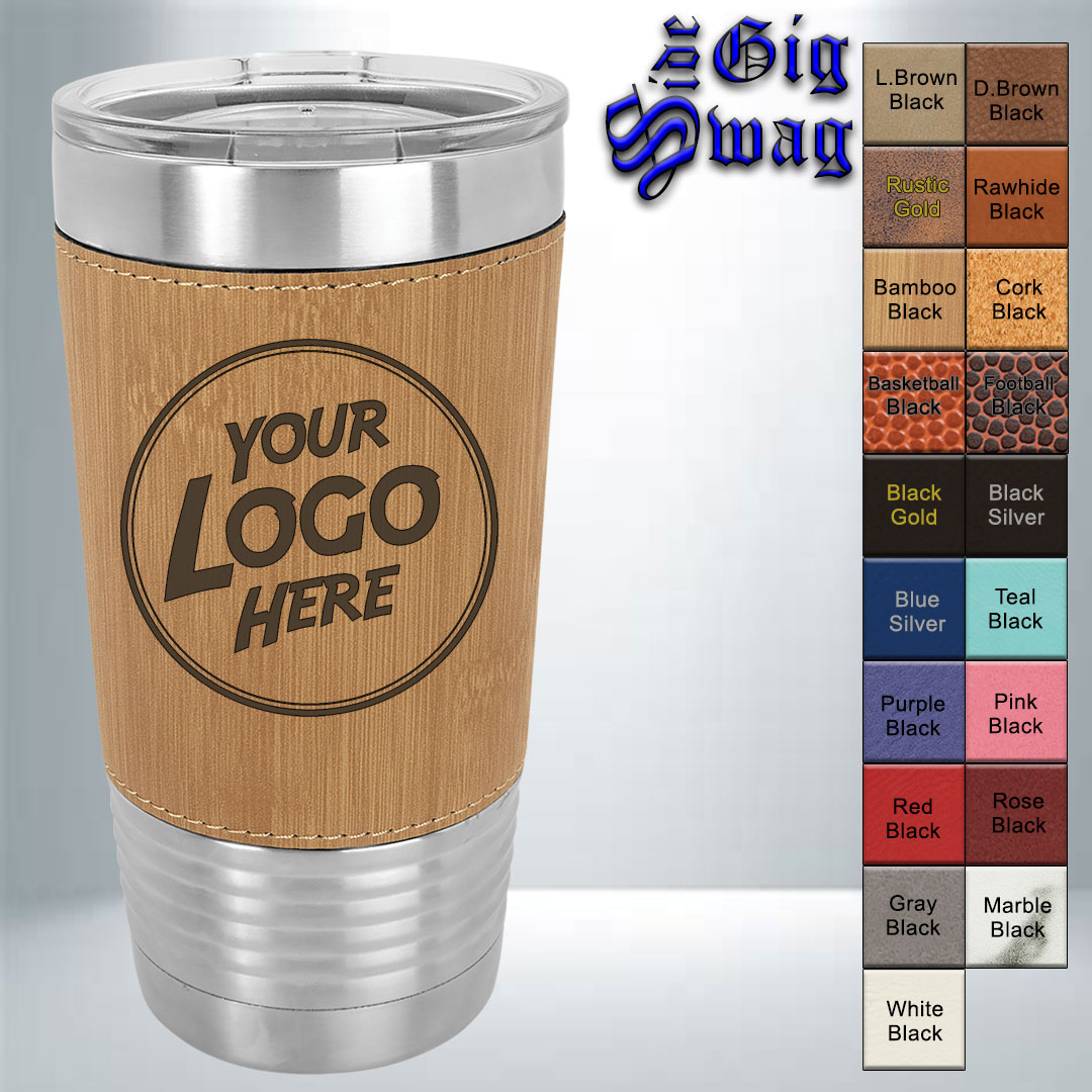 Leatherette Wrapper Tumbler, 20 oz - Laser Engraved