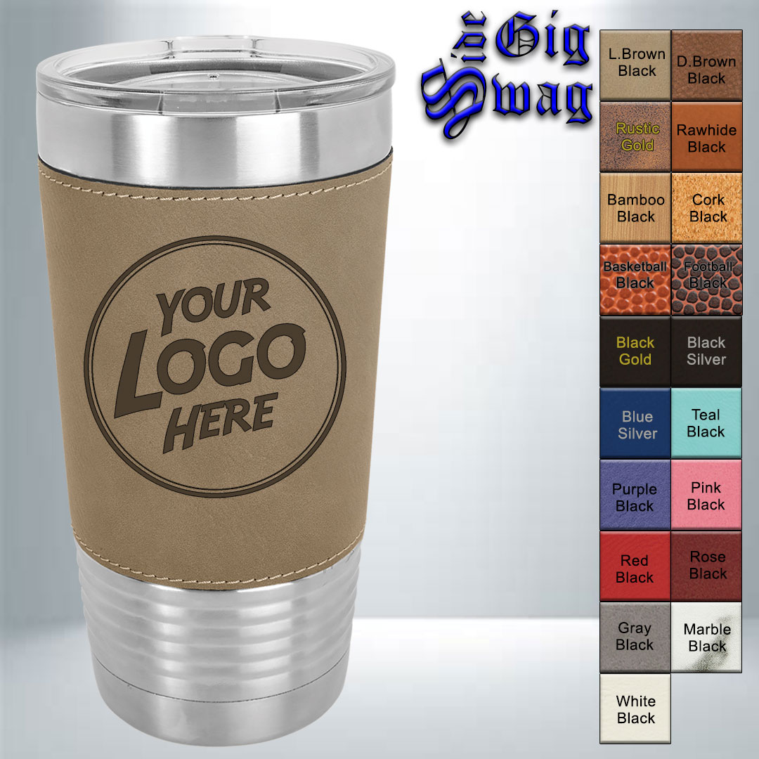 Leatherette Wrapper Tumbler, 20 oz - Laser Engraved